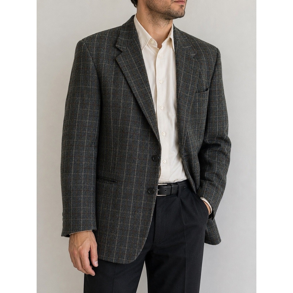 Haggar City Casuals Plaid Sport‎ Coat Blazer Mens 42 Vintage
